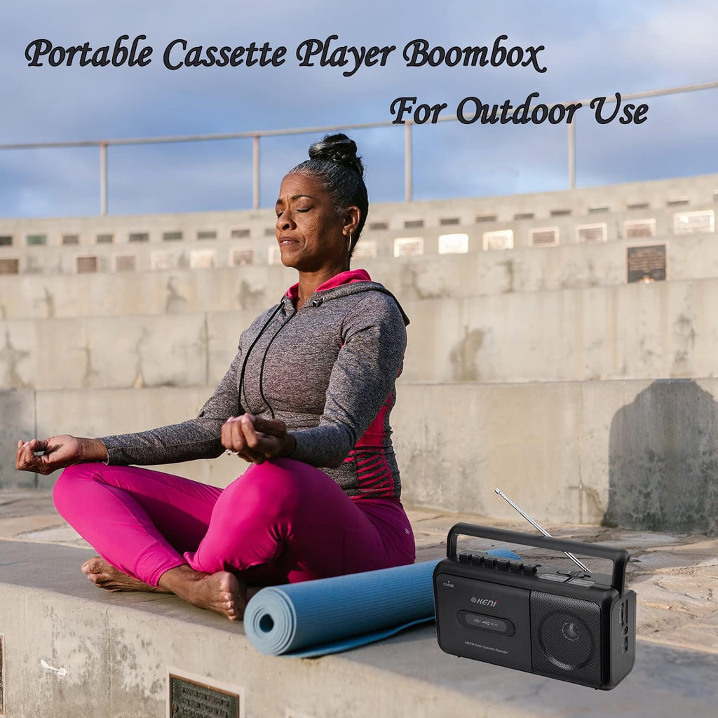 Portable Cassette Player Boombox AM/FM Radio Stereo Tape Recorder M15191