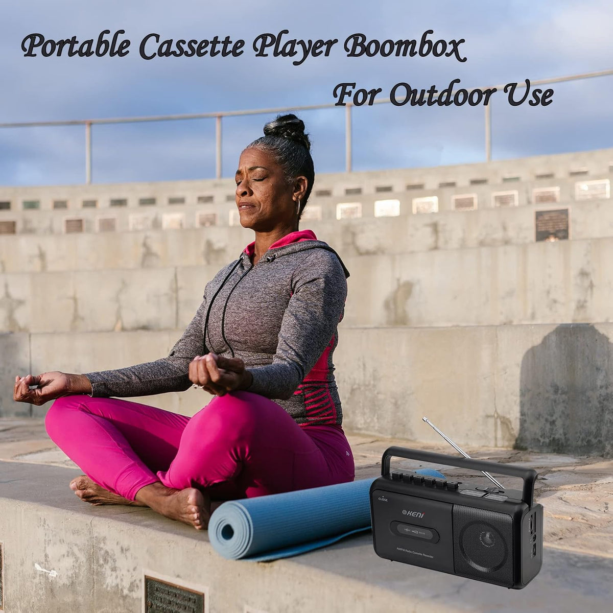 Portable Cassette Player Boombox AM/FM Radio Stereo Tape Recorder M15191