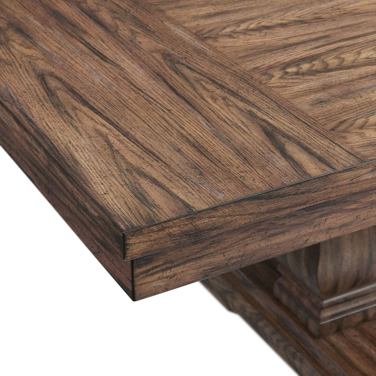 Rectangle Standard Height Dining Table, 42" D x 84" W x 30" H, Double Pedestal Base, Includes Two 12" Removable Extension Leaves G685320