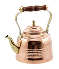 Hammered Copper Tea Kettle with Brass Spout and Wooden Handle 2 qt L3456