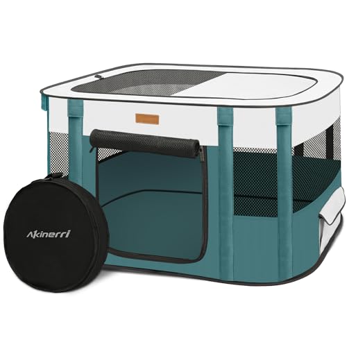 Black Small Foldable Pet Playpen with Carry Bag O937556