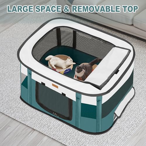 Black Small Foldable Pet Playpen with Carry Bag O937556