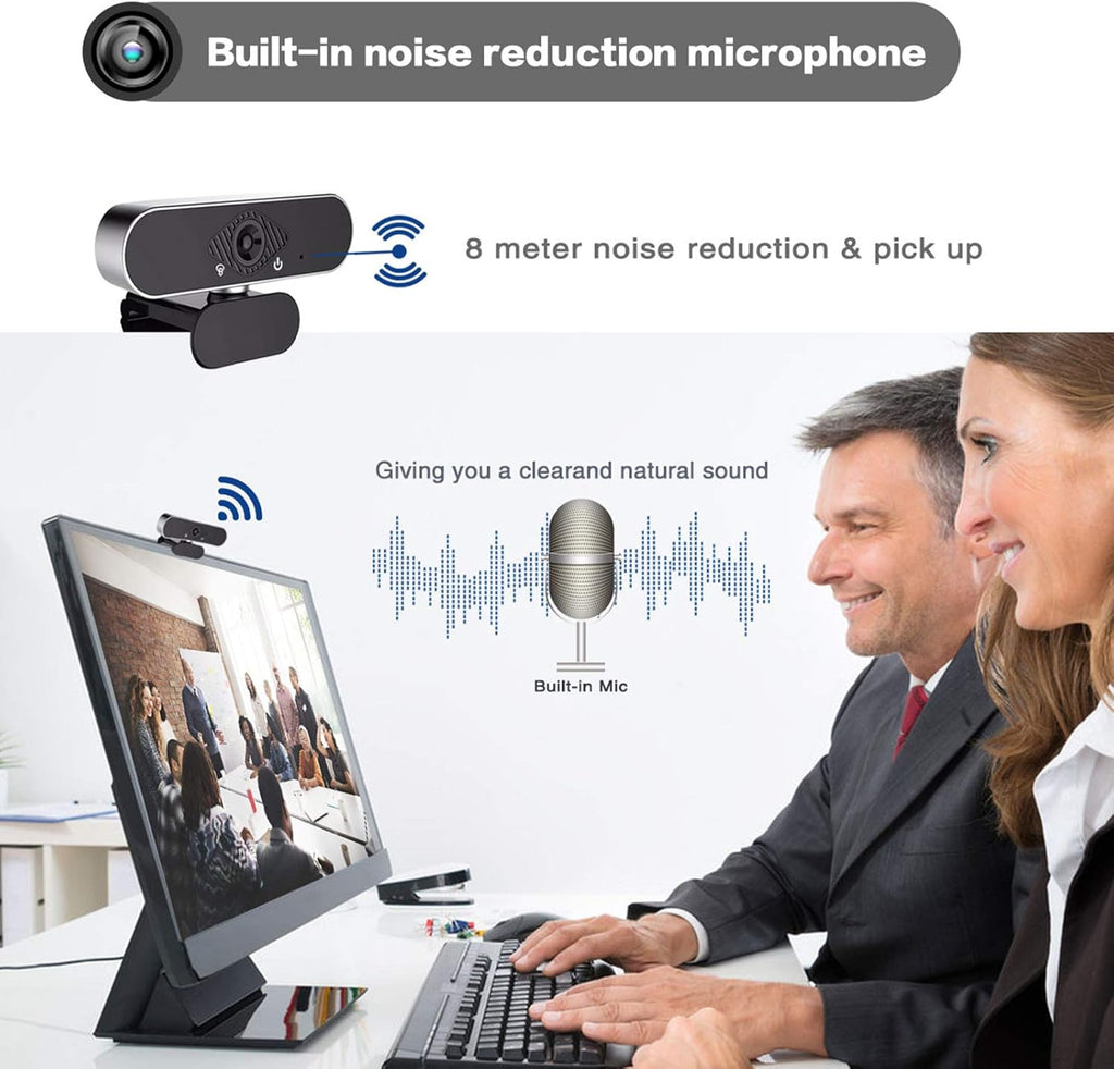 1080p HD USB Webcam with Microphone Pack of 2 P3554