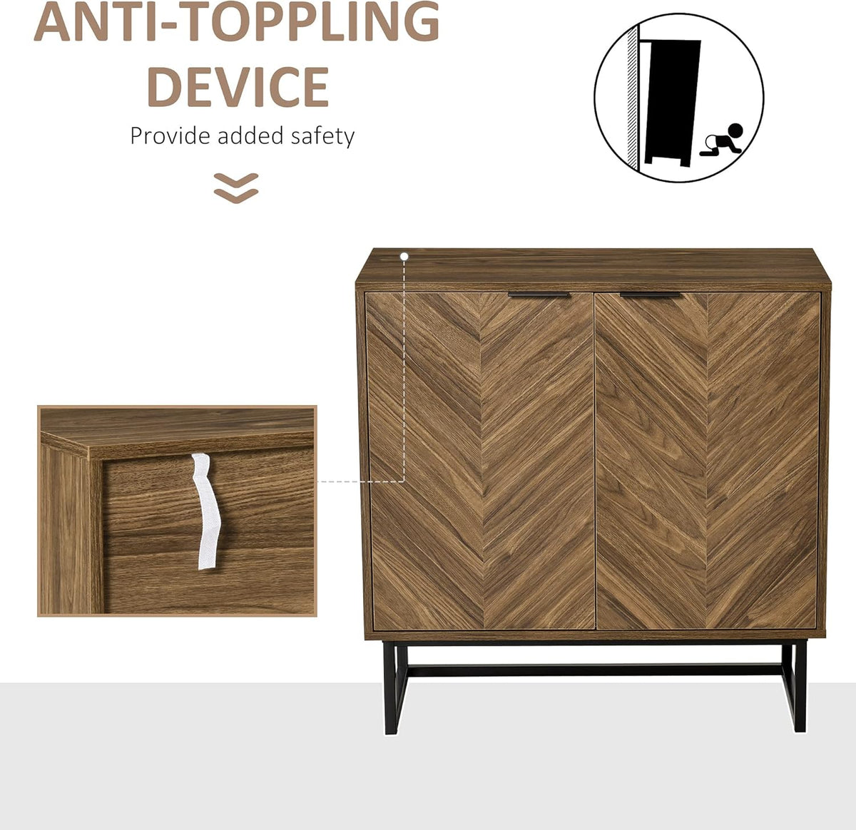 Double Door Storage Cabinet with Adjustable Shelf H5835
