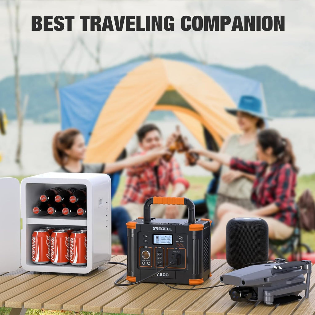 Portable Power Station 300W (Peak 600W) with 80W Foldable Solar Panel, 288Wh Solar Generator, 110V Pure Sine Wave AC Outlet Backup Lithium Battery U323835