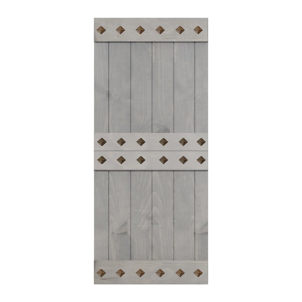 French Gray Finished Knotty Pine Wood Sliding Barn Door Slab O584645