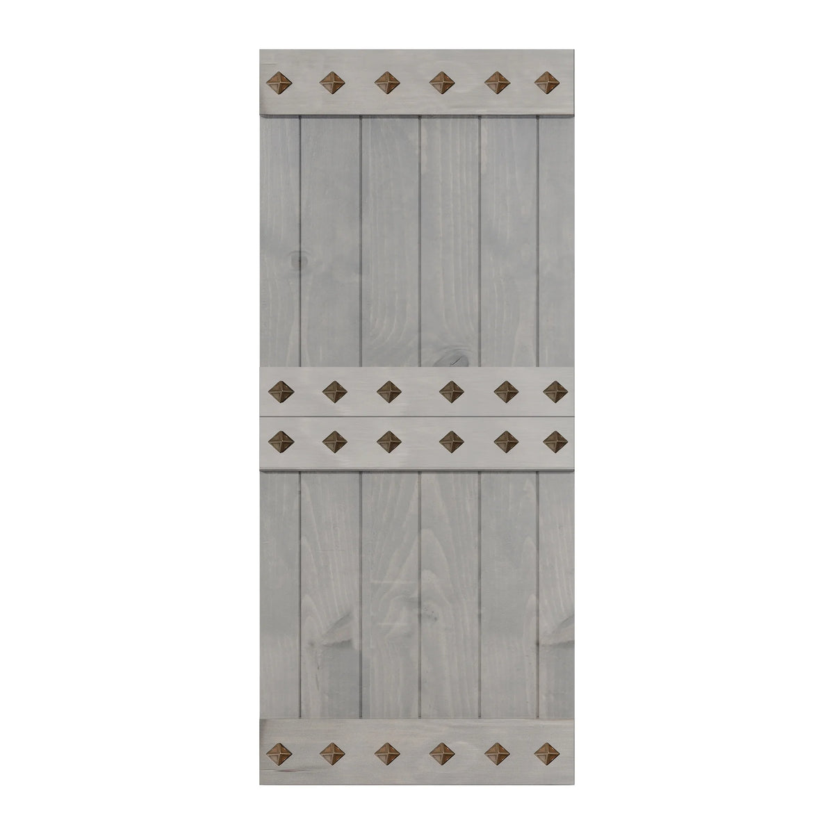 French Gray Finished Knotty Pine Wood Sliding Barn Door Slab O584645