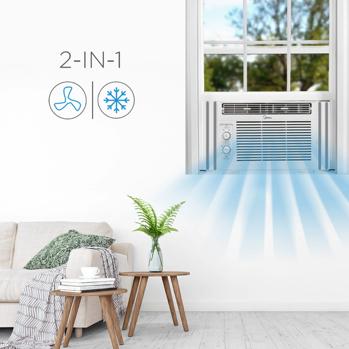 5,000 BTU 150 Sq Ft White Window Air Conditioner X3843