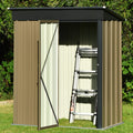 5x3 FT Galvanized Steel Outdoor Storage Shed, Dark Grey M362
