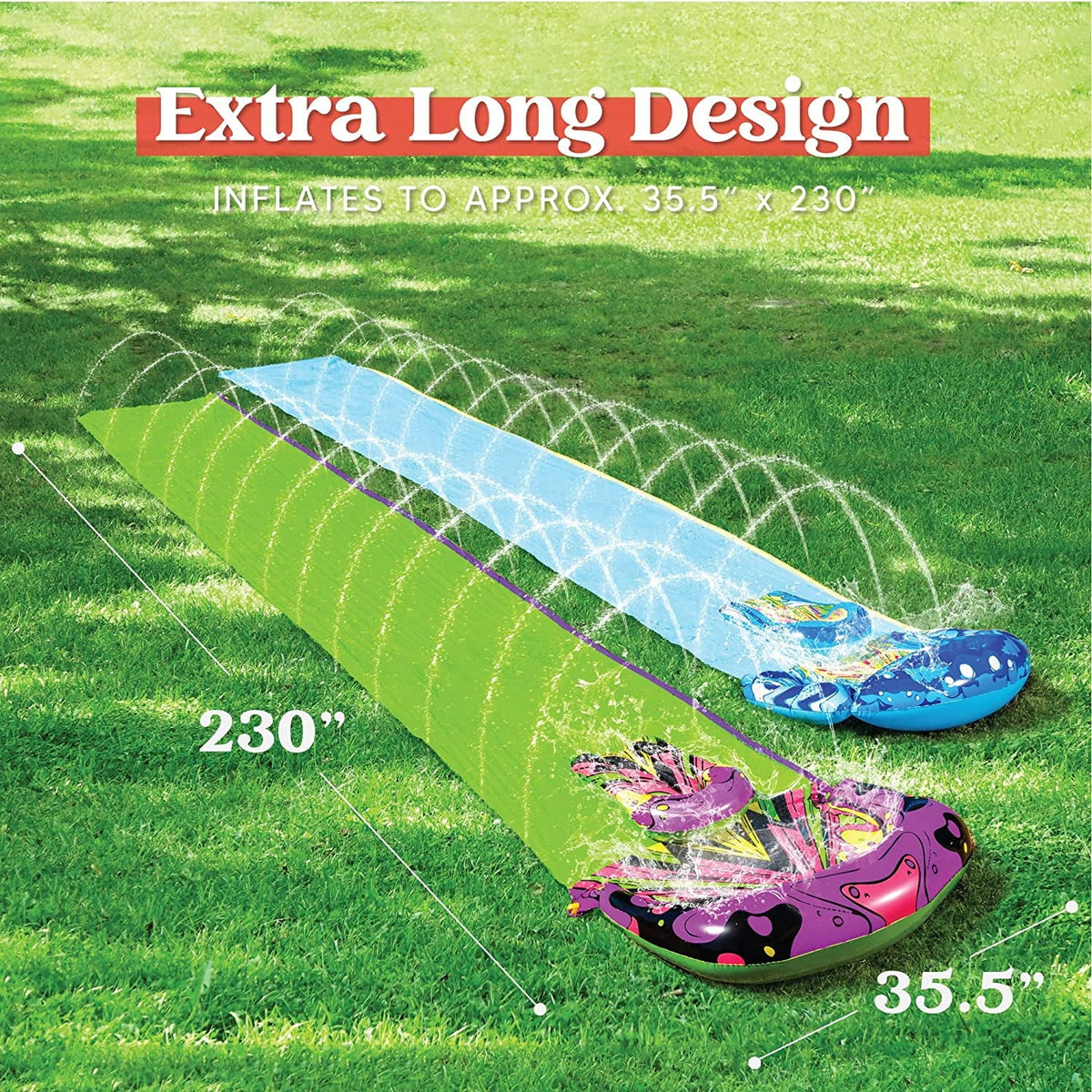 2 Pack 20ft x 35.5in Water Slide with Bodyboards W57579