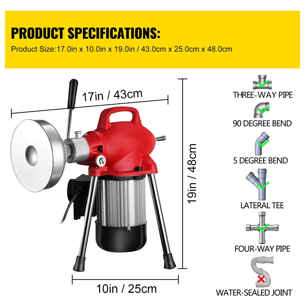 500W Electric Drain Cleaning Machine W770824
