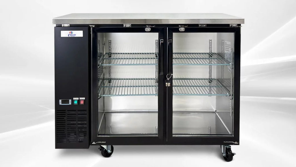 Black Glass Door Back Bar Refrigerator Beer Cooler with LED Lighting A821499