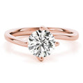 14K Rose Gold Solitaire Round Moissanite Engagement Ring T42569