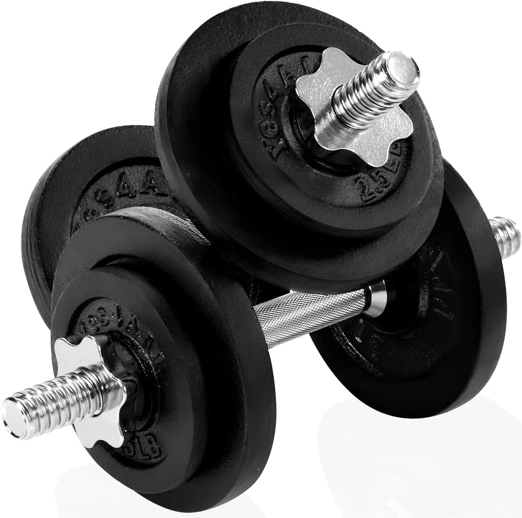 200 lbs Adjustable Cast Iron Dumbbell Set Z19665