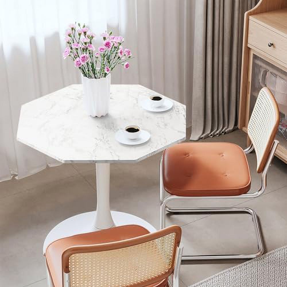 31.50" Modern Octagonal Dining Table with MDF Table Top Metal Base O75185