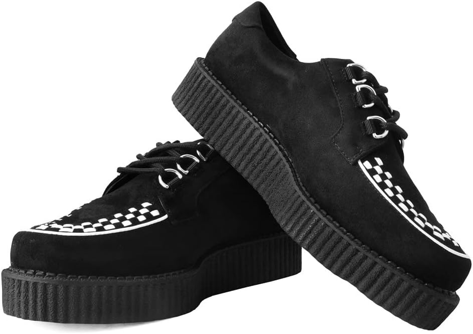 Black Faux Suede Creeper Shoes Q903493