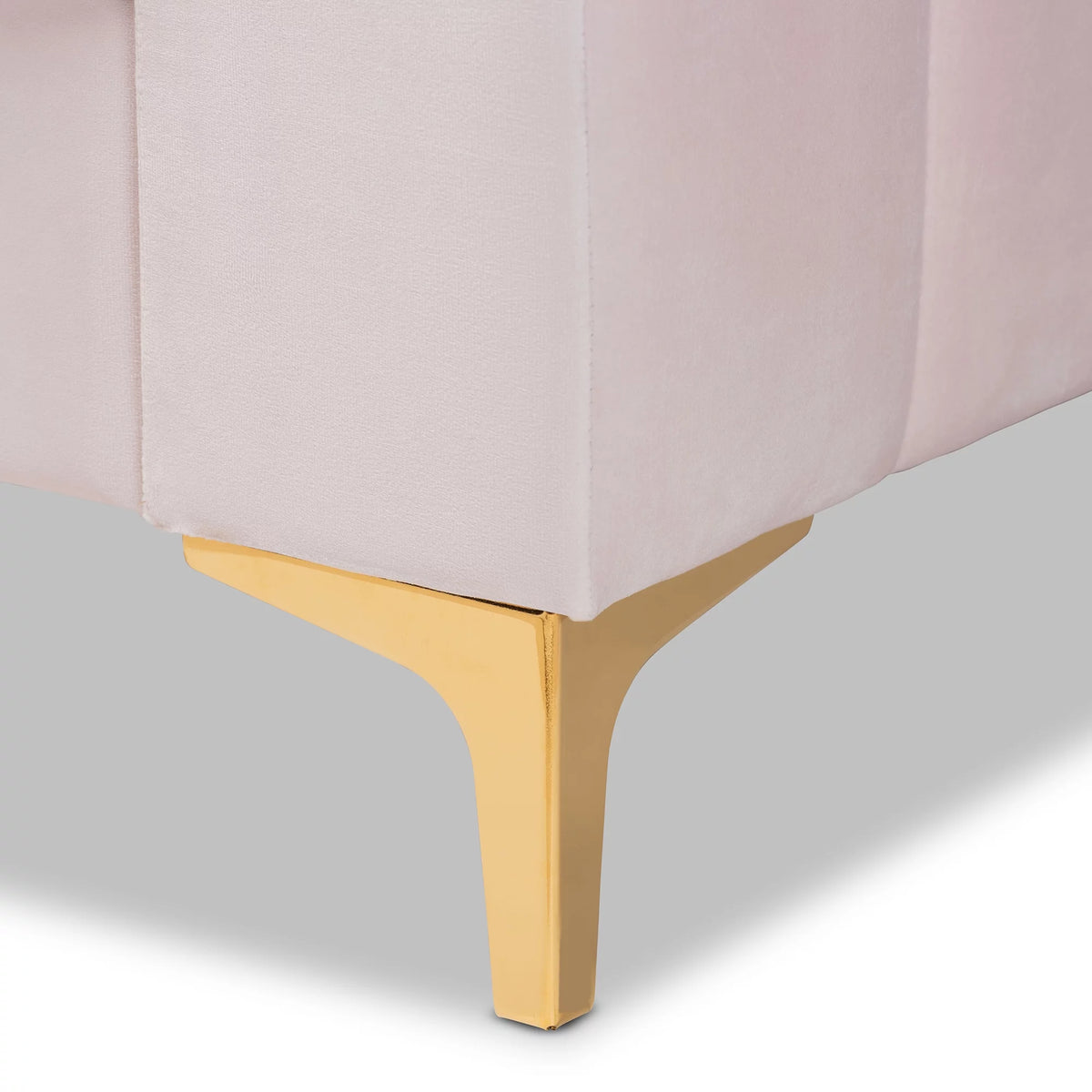 Light Pink Velvet Gold Finished Full Daybed W779