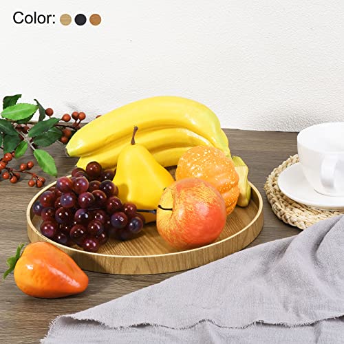 Brown 8 Inch Round Wood Serving Tray J40181