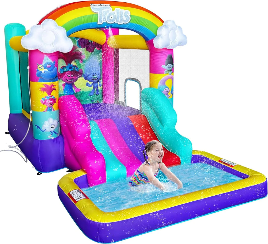 Inflatable Bounce House with Slide, Outdoor Waterslide with Pool, Heavy Duty Air Blower Z331925