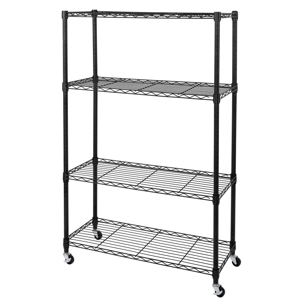 Black 4-Tier Steel Wire Shelving Unit Q41684
