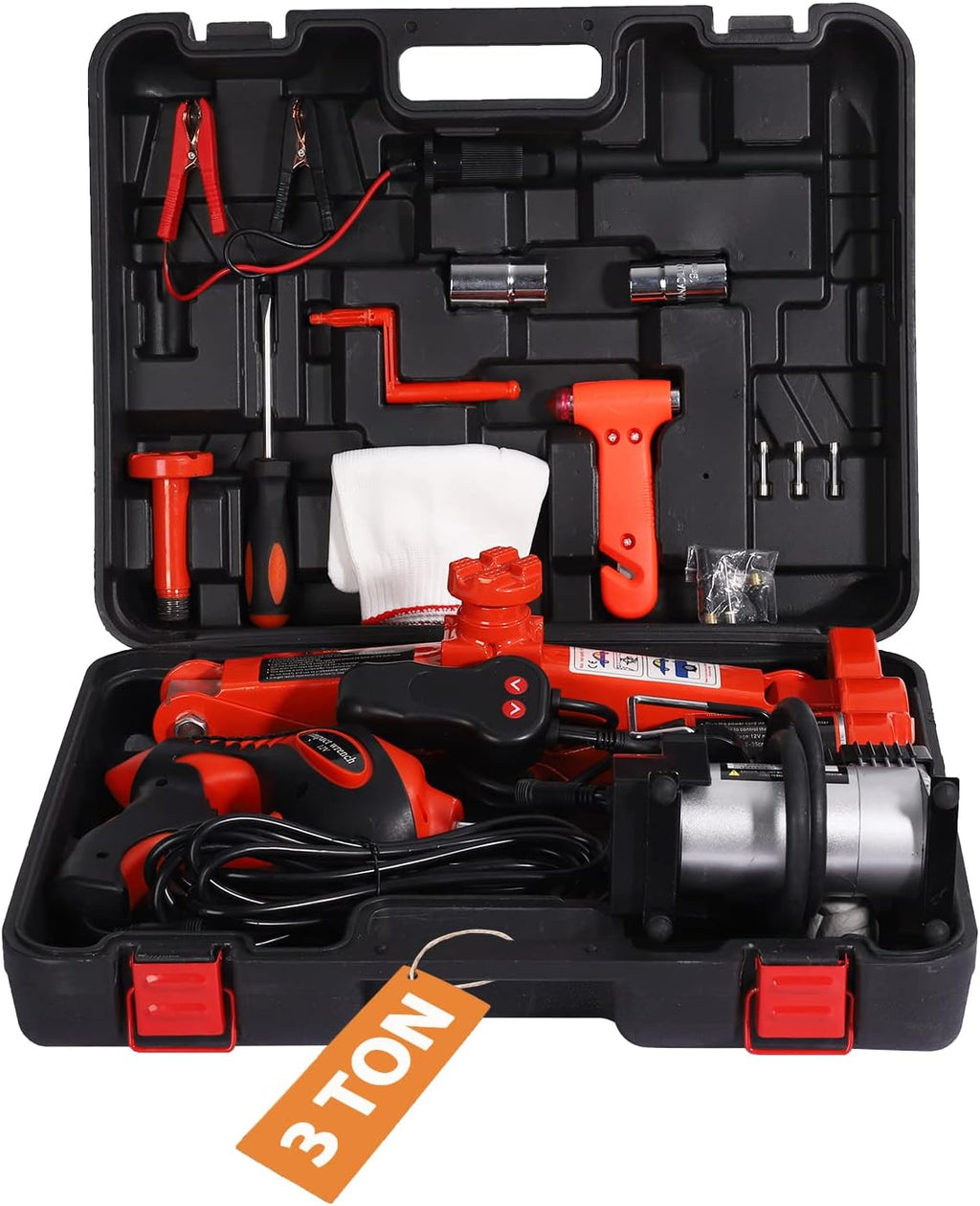 3 Ton Electric Car Floor Jack with Electric Wrench and Tire Inflator Pump H17739
