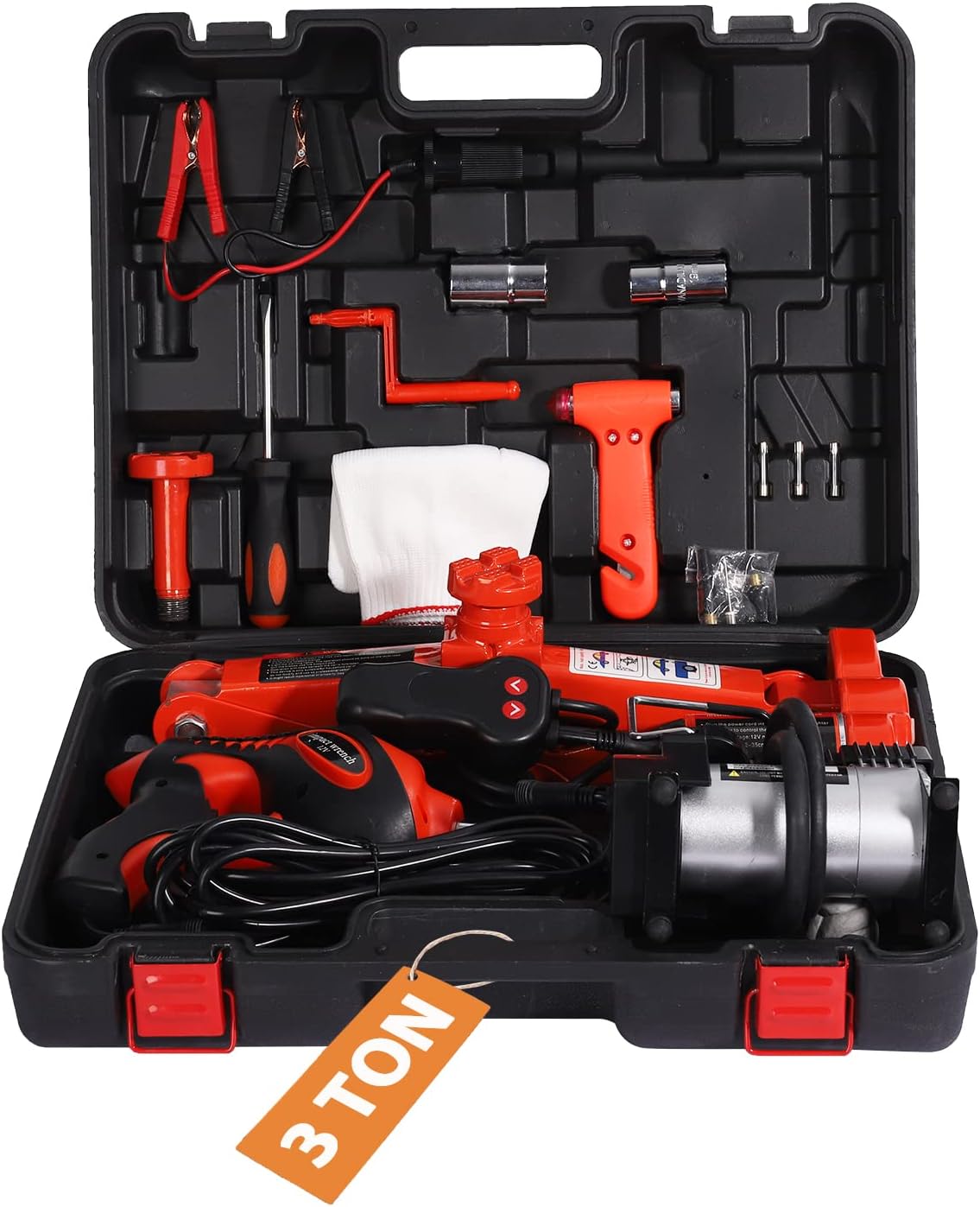 3 Ton Electric Car Floor Jack with Electric Wrench and Tire Inflator Pump H17739
