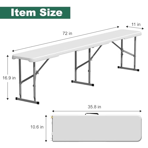 White 6ft Plastic Folding Bench 2 Pack O507731