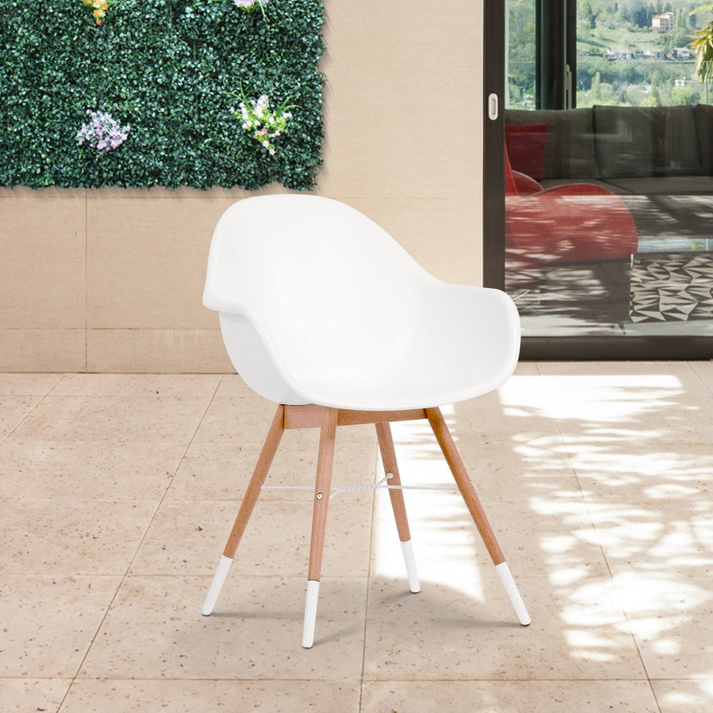 2pc Eucalyptus Patio Dining Armchair Set B637779