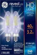 LED Decorative Light Bulbs 40 watts Eqv Candelabra Base 2pk J193293