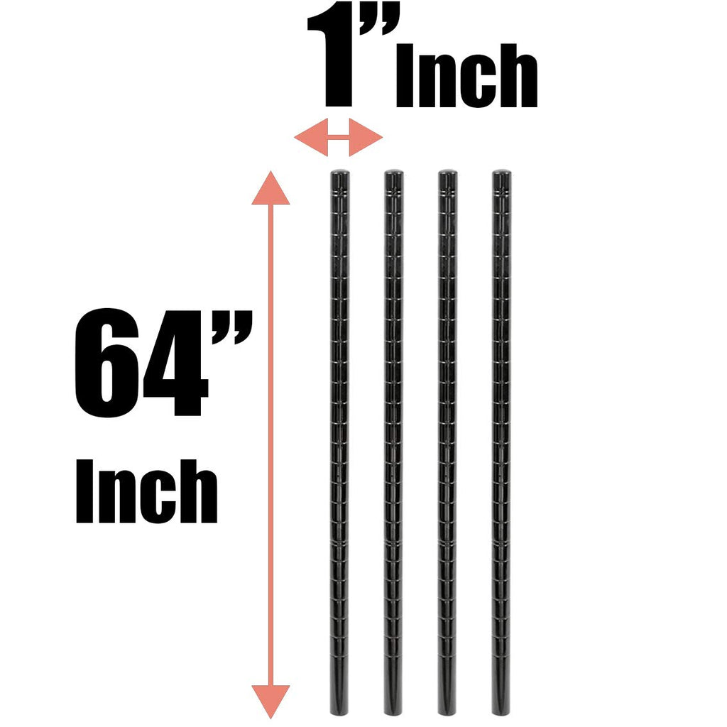 Black Epoxy Wire Shelving Posts, Pack of 2, 14''H T157