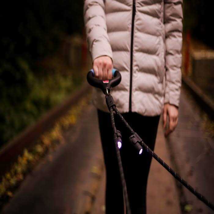 Gel Handle Rope Dog Leash with Lights O4033