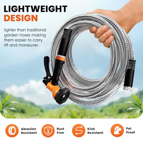 50ft Non-Expanding Garden Hose with 8-Layer Latex Core Z46772