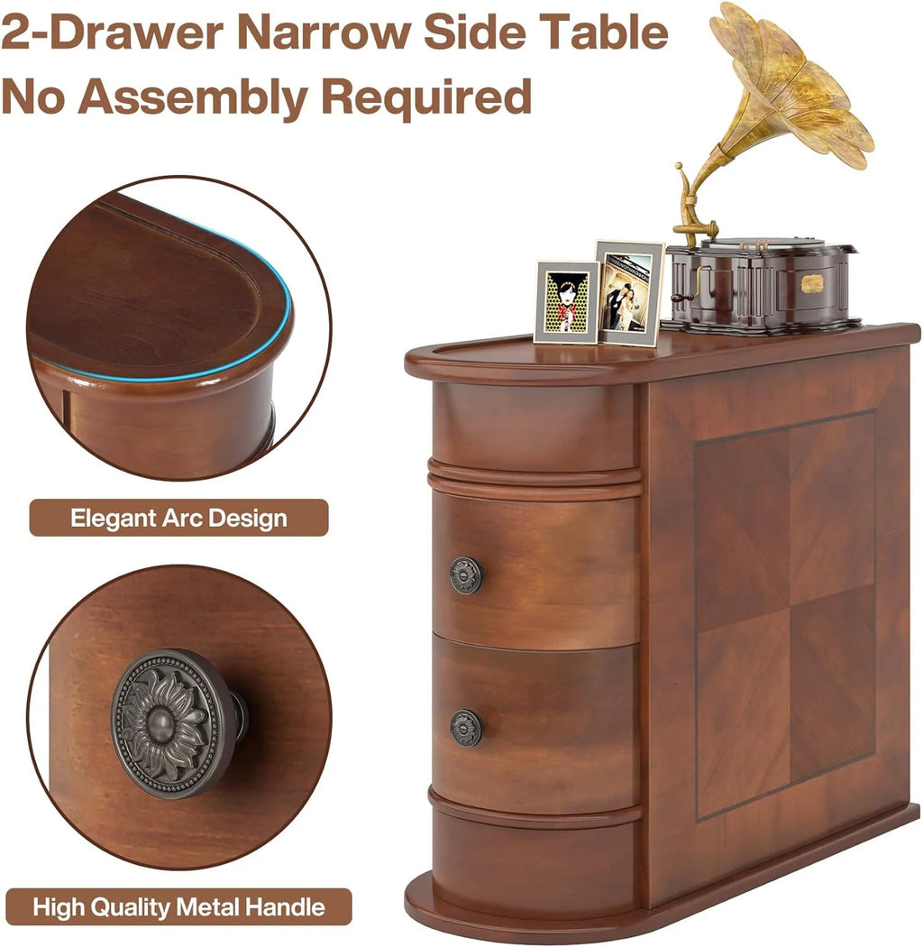 Narrow 2-Drawer End Table M8110