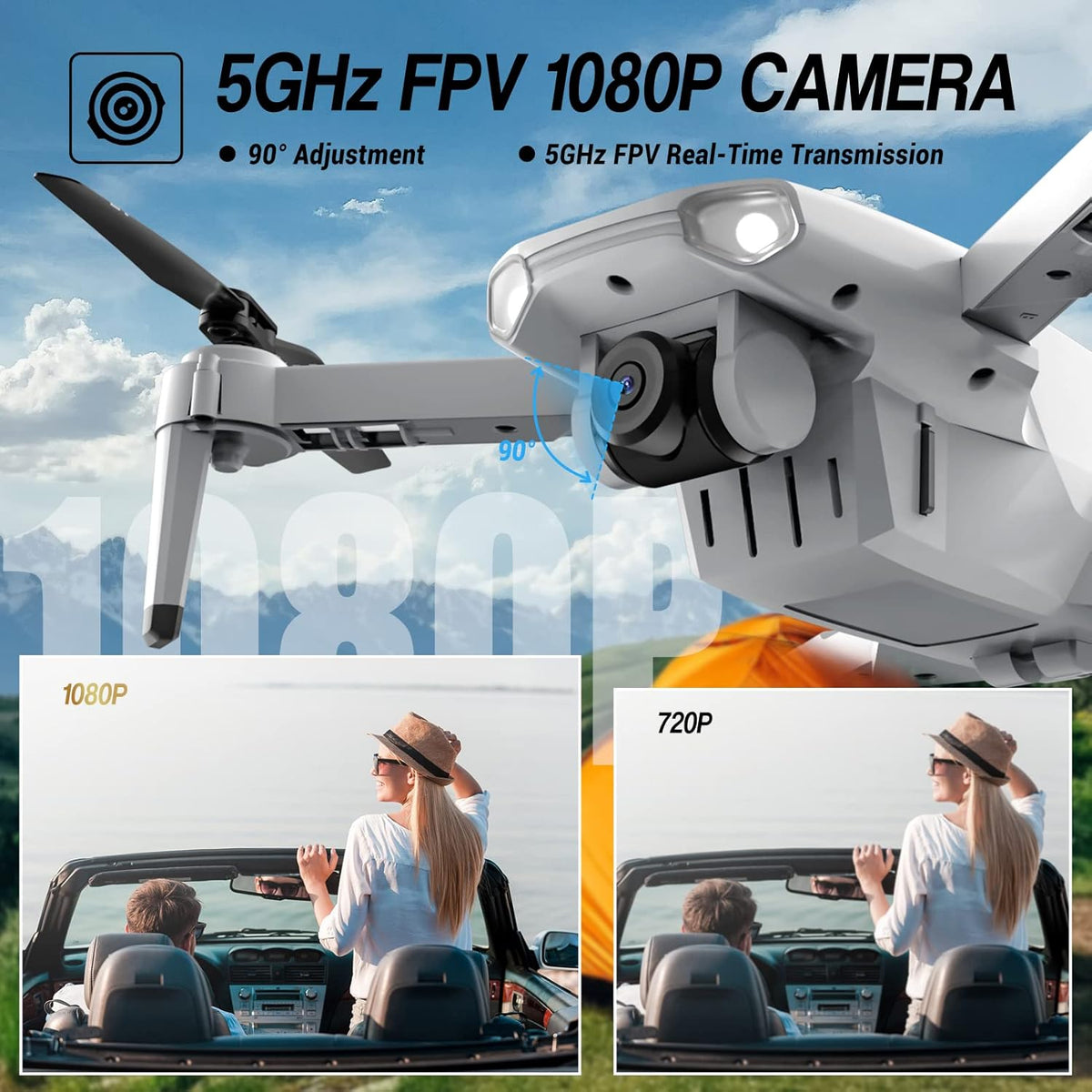 HD 1080P FPV Foldable RC Quadcopter Drone with Camera I3810