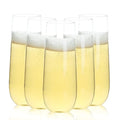 48 Pack 9 oz Clear Stemless Plastic Champagne Flutes B341666