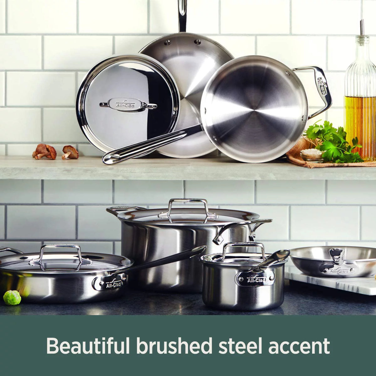 5-Ply Brushed Stainless Steel Cookware Set 14 Piece H3114