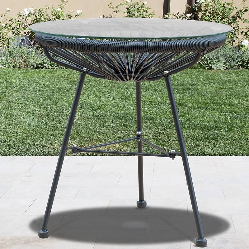 Black Glass Side Table P261