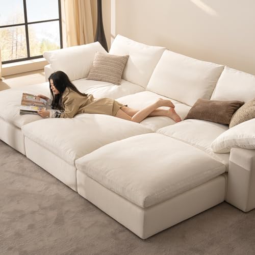 Oversized Modular Sectional Sofa with Ottoman Y217