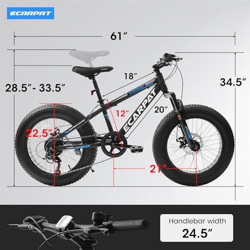 20 inch Kids Mountain Bike, 7-Speed with Mechanical Disc Brakes Front Suspension I5679