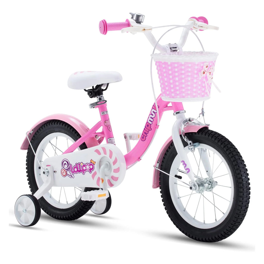 14 Inch Girls Kids Bike with Basket Training Wheels T6465
