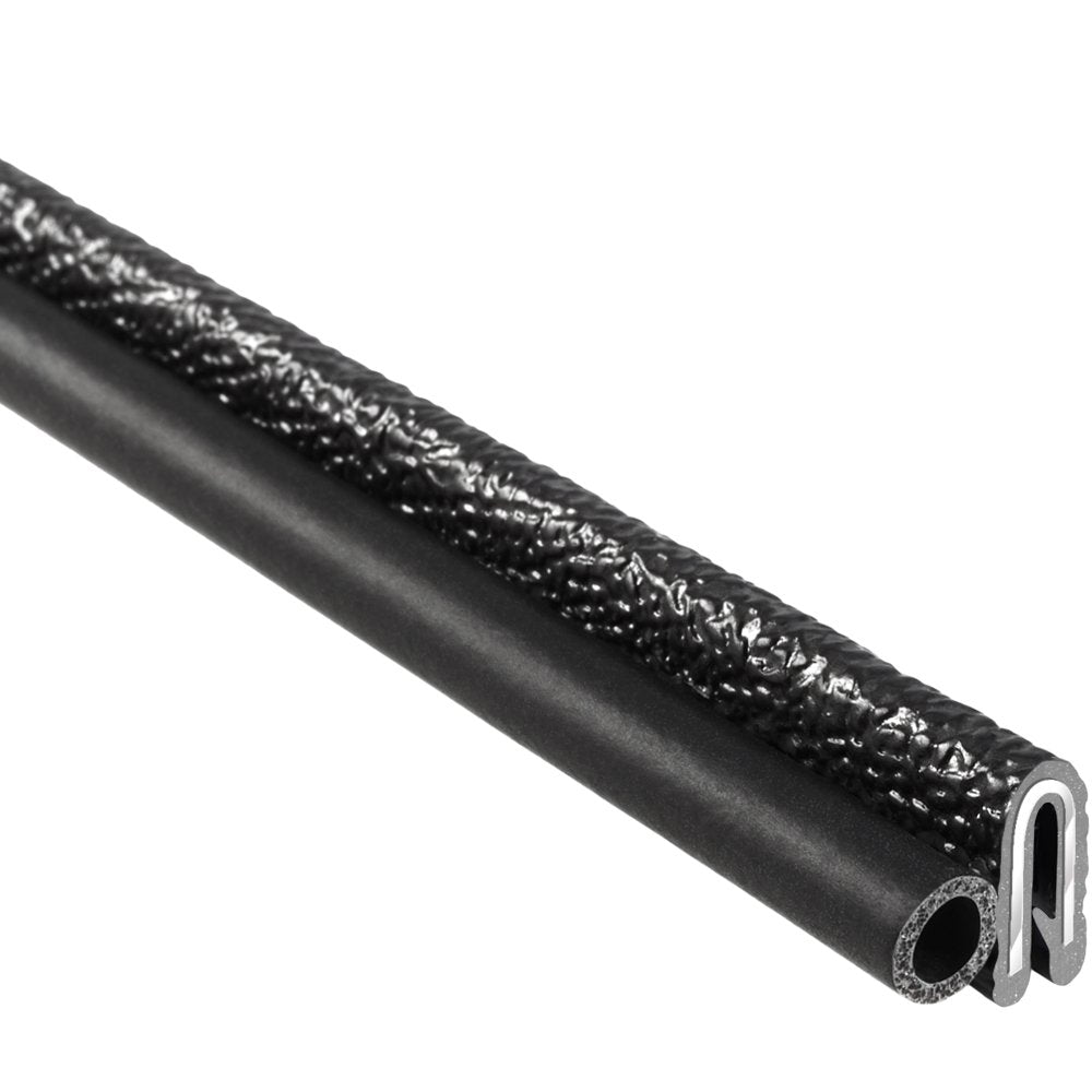 Trim Seal with Side Bulb, 25’ Length, PVC Plastic Trim with EPDM Rubber Seal, Pack of 2 I430821