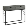 Grey 2-Drawer Faux Shagreen Entry Table P347