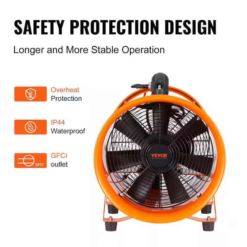 8 in. Portable Blower Fan with 33 ft. Duct Hose I28276