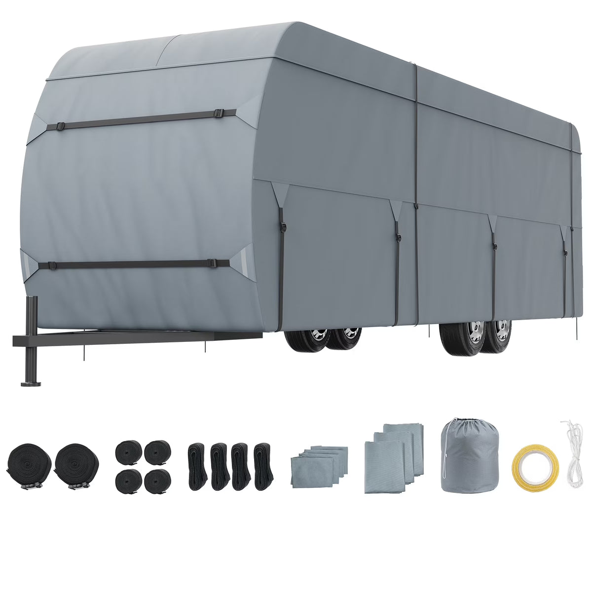 28-30' 4-Layer Non-Woven Fabric RV Cover with Storage Bag and Patches J7275