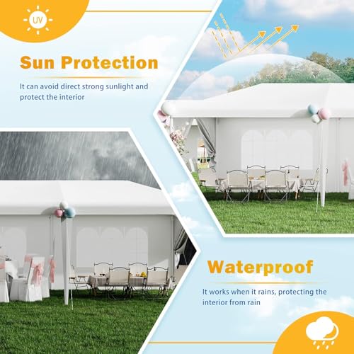10'x30' Waterproof Party Tent with Removable Sidewalls & 2 Doors L27279