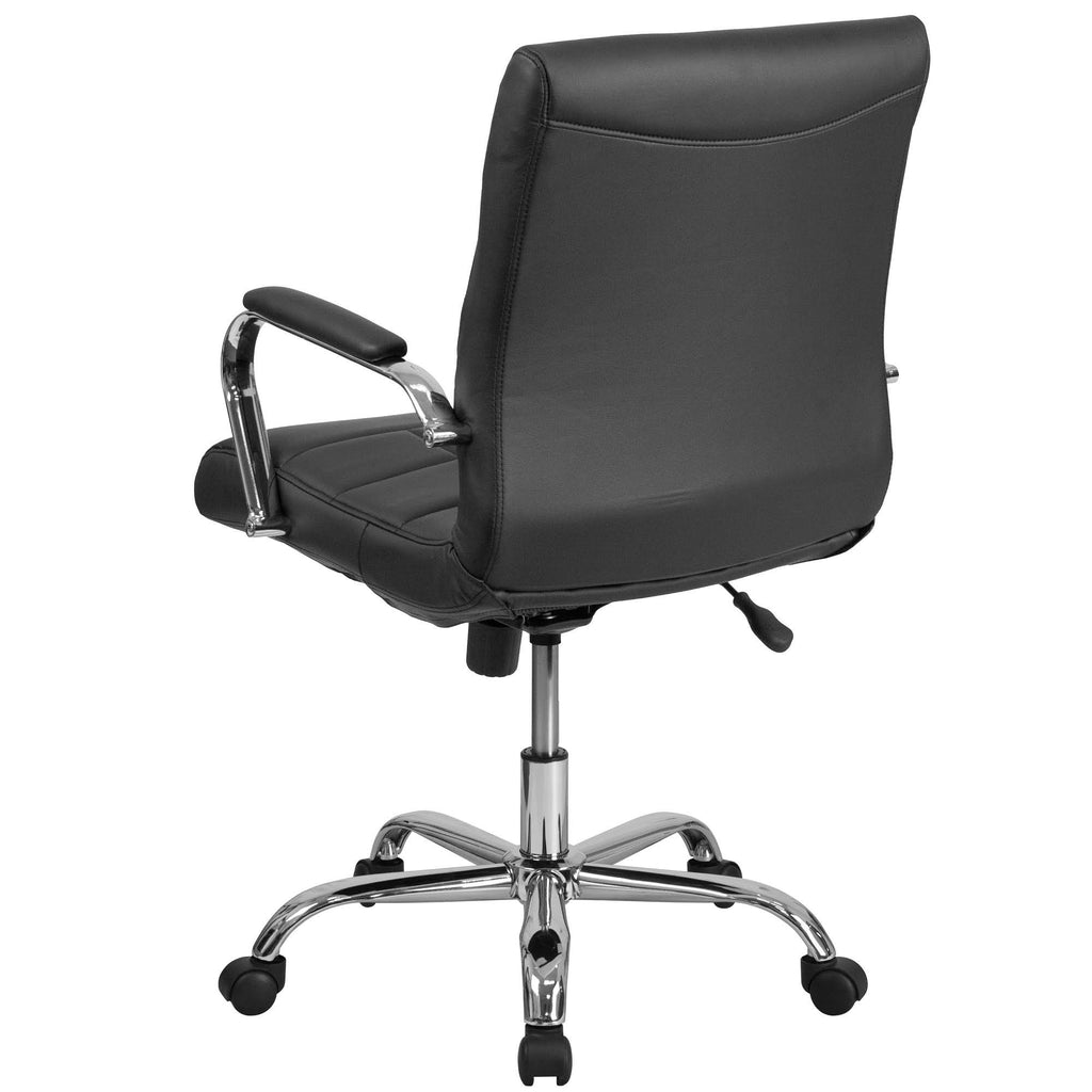 Black and Silver Mid-Back Executive Swivel Office Chair U72000