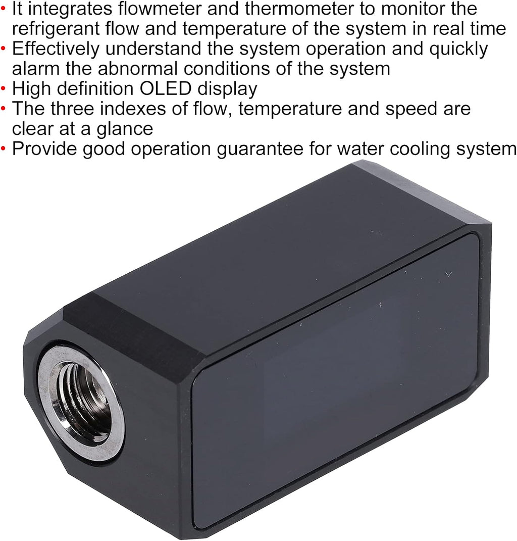 G1/4 Inline PC Water Cooling Flow Meter with OLED Display X91598
