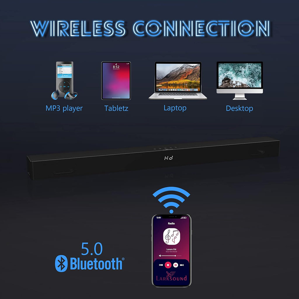 35 Inch Sound Bar with Built-in Subwoofer and Remote Control U4729
