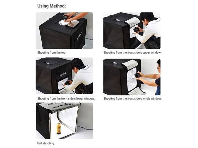 Portable Photo Studio Box with Triple LED Light Source W72598