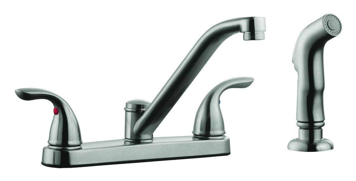 Satin Nickel Kitchen Faucet with Sprayer U375492